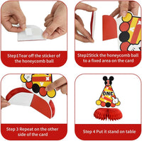 TONIFUL 1st Birthday Black Red Yellow Mouse Themed Table Centerpieces – Fun for Kids & Family - Red Mouse ONE - image 4