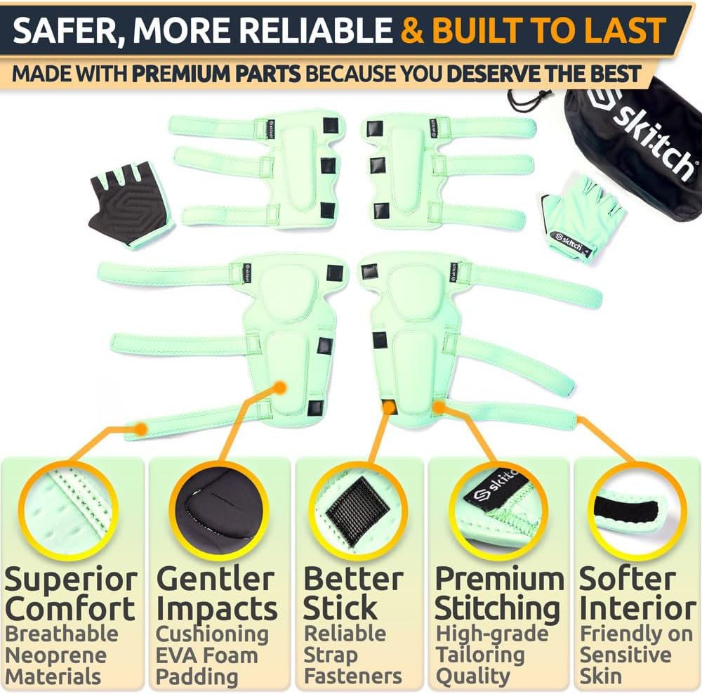 Skitch kids protective gear set with knee pads, elbow pads, wrist guards and bag - view 7