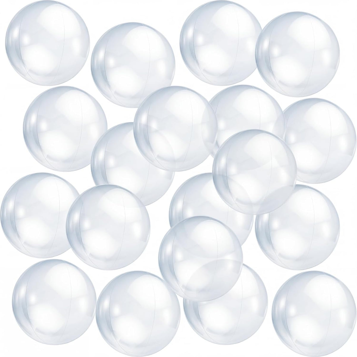 Zhanmai 6 pack of inflatable clear beach balls, 16 inch, for pool and party decorations