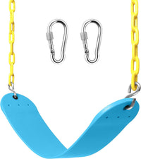 Pink Swing Seat, Heavy Duty Chain Plastic Coated - Sky Blue