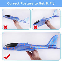 BooTaa 2 Pack Airplane Toys, 17.5" Large Throwing Foam Plane - 6 Airplanes - image 3