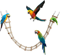 Bird Ladder Bridge, Wooden Pet Hamster Climbing & Swing Toys - 16 Steps - 36.6 × 3.14 Inch