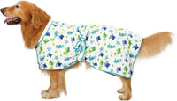 HDE Hooded Dog Bathrobe Quick Dry Towel Wrap for After Bath White - Large / Sea Animals - image 3