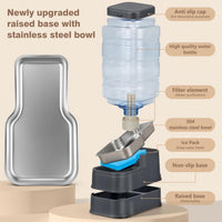 1.1 Gallon Pet Automatic Dog Water Dispenser Cat Gravity Waterer - Charcoal Gray / 8L(2.2 Gallon) - image 3