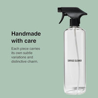 Public Goods Empty Glass Spray Bottle for Multi-Surface Cleaner | Refillable Spray Bottle for Cleaning | Made with Borosilicate Glass for Countertops, Tile, Floors, Appliances | BPA Free | 24 Oz