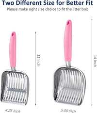 WePet Cat Litter Scoop, Aluminum Alloy Sifter, Kitty Metal Scooper, Deep Shovel, Long Handle, Poop Sifting, Kitten Pooper Lifter, Durable, Heavy Duty, for Litter box