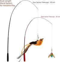 Interactive Cat Wand Toy Set, 2 Telescopic Rods & 11 Attachments – Essentials for Cats - image 2