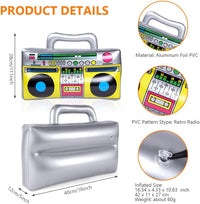 AOMIG inflatable boombox prop with printed buttons, tape deck and speakers - view 3