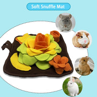 Rabbit Foraging Mat Snuffle Mat for Small Animals Bunny Puzzle Toys - Orange - image 4