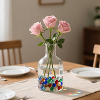 0.96LB Glass Beads Mix Colors Vase Filler Aquarium Gravel Decor Flat Glass Marbles Gems Pebbles Fish Tank Rocks Home Decorative Art Craft - 7 Colors Mixed