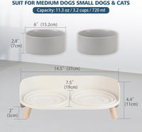 Elevated Ceramic Dog Bowl Set - Grey / Medium - image 3