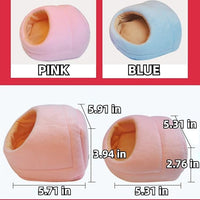Rat Hamster House Bed Winter Warm Small Pet Squirrel Hedgehog Chinchilla Rabbit Guinea Pig Bed House Cage Nest Hamster Accessories (Pink,Large)