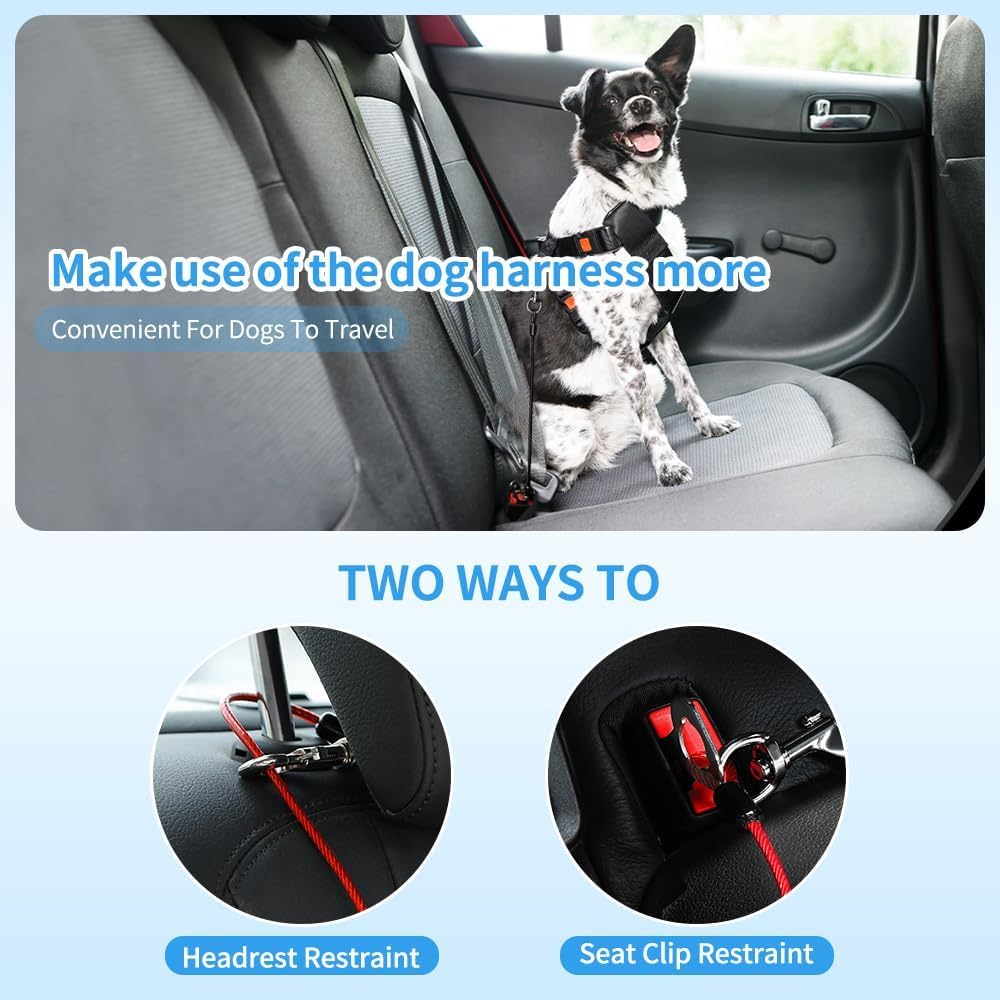 Dog Seat Belt Harness for Car - Black / 24 inch/60 CM - image 4