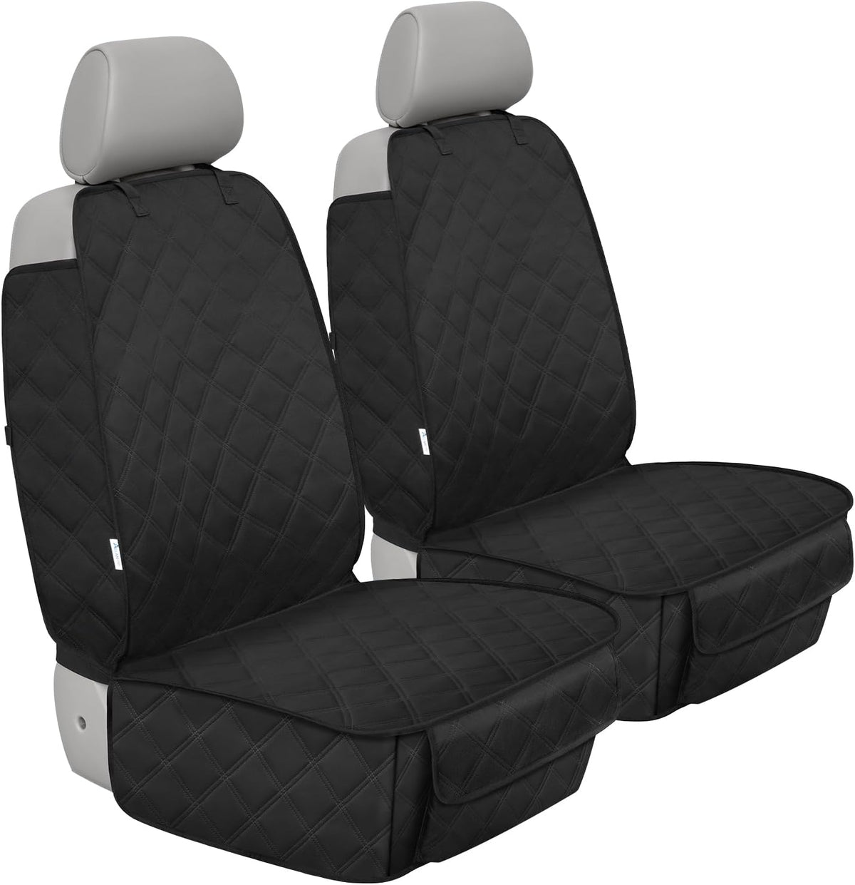 Front Seat Cover for Dogs with Side Flaps - 2_Pack / Black