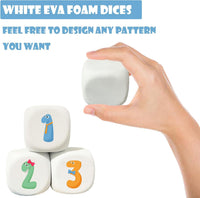 QIDIWIN 12 blank white EVA foam dice for kids to paint and decorate - view 10