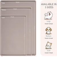 MateeyLife Silicone Cat & Dog Food Mat for Floors Waterproof - Taupe / 18"L x 12"W - image 2