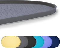 100% Waterproof 0.5" Raised Edge BPA Free Silicone Dog Food Mat - 19x12x0.5 Inch / Gray
