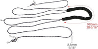 QWORK Adjustable Horse Training and Lunging Aid with Rear Fleece Cover, Navy/Red, Encourages Proper Head Carriage and Comfortable Stretching, Durable Braided Nylon Rope with Metal Clips,