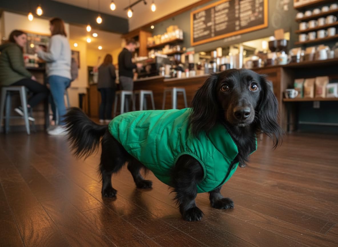 ASENKU Dog Winter Coat Dog Fleece Puffer Jacket for Small Medium - Small / Green - image 3