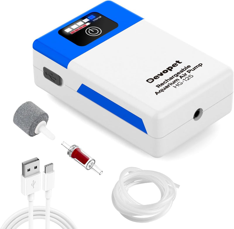 Battery Powered Aquarium Air Pump, Bait Bucket Portable Aerator - For 60Gal