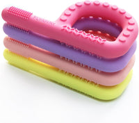 Teething Toys for Baby 3-6-12 Months 4 Pack P Shape - Pink/Purple/Coral Pink/Yellow