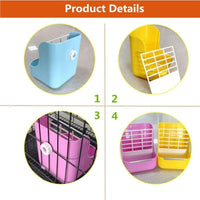 Rabbit Supplies with Bowl & Hay Feeder - Pink - image 4