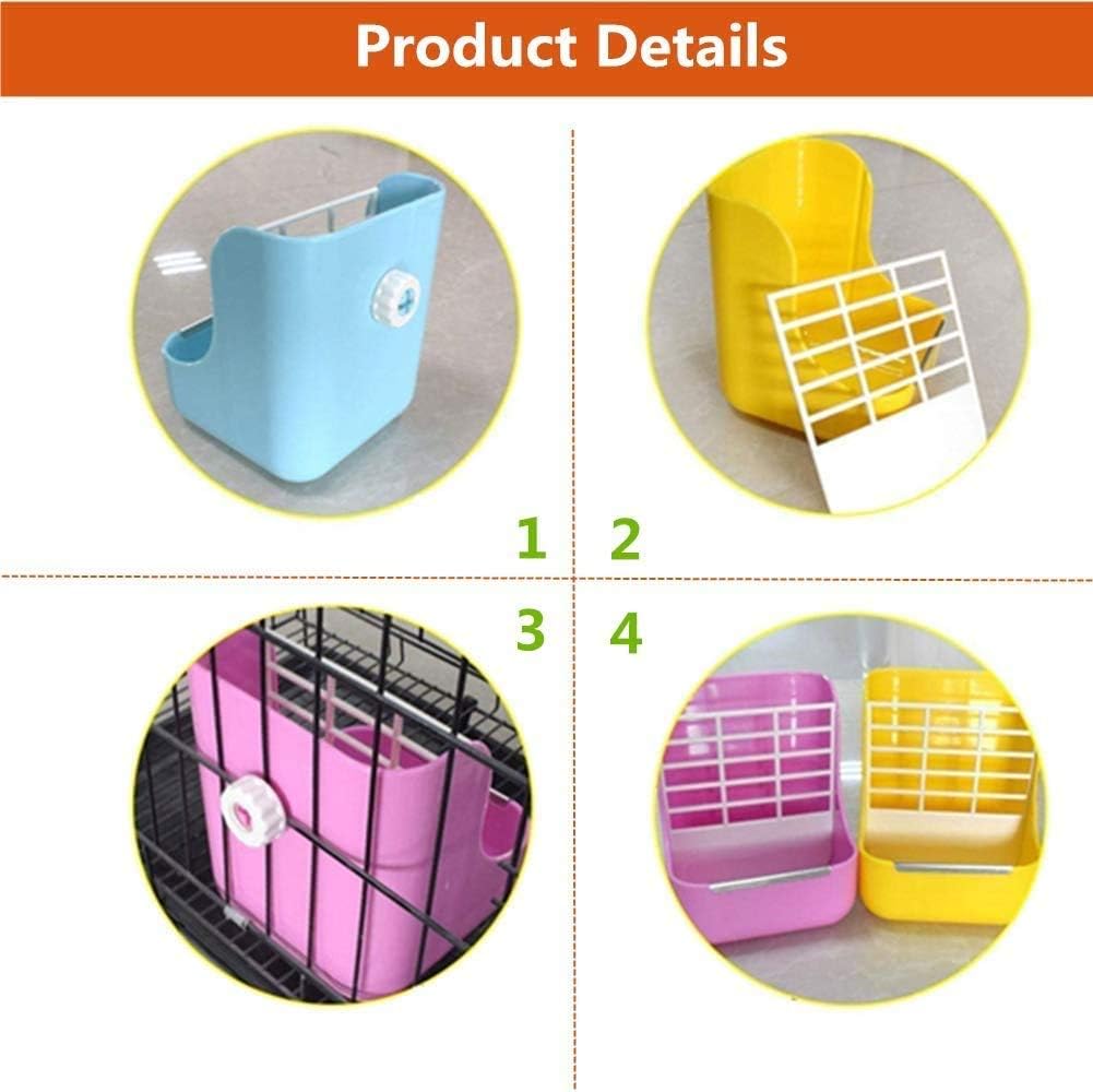 Rabbit Supplies with Bowl & Hay Feeder - Pink - image 4