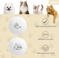2pcs Wide Shallow Cat Bowls - Funny - image 2
