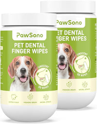 Dog Tooth Brushing Kit, Fresh Breath Pet Dental Finger Wipes for Dogs & Cats, Dog Dental Wipes Teeth Wipes, Lick-Safe Pet Toothbrus for Easy Removal of Tartar Buildup, Unscented, 100 PCS