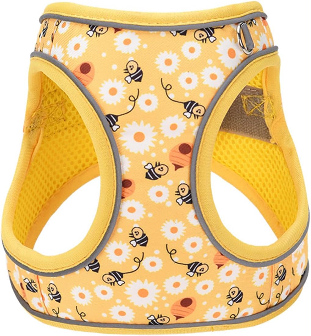 Step in Dog Harness No Pull Flower Adjustable Soft Mesh Harness – Essentials for Dogs - S(neck:10.5"-12",chest:13.5"-16") / Yellow - image 2
