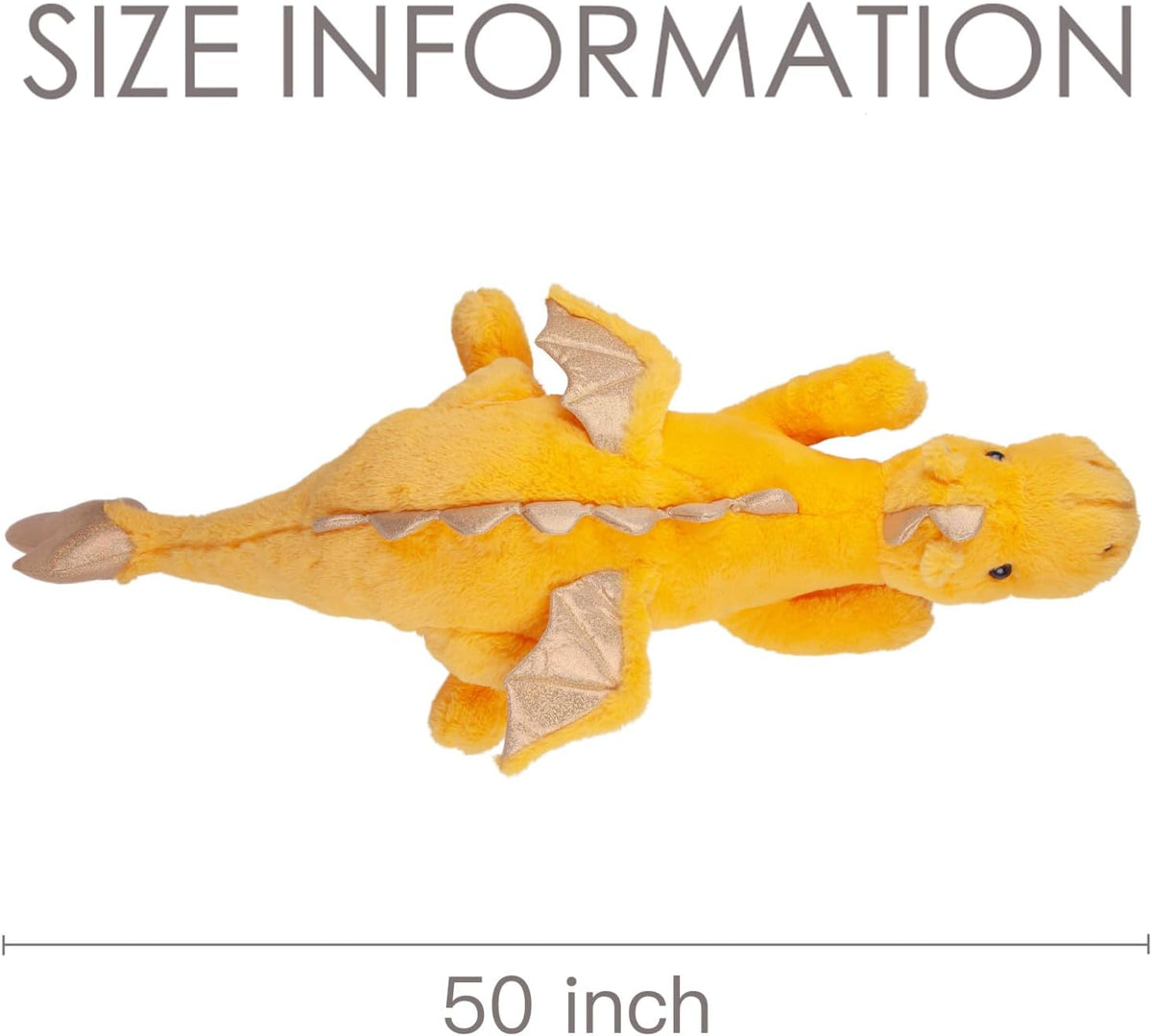 ARELUX Large 36in Cute Dragon Stuffed Animals Plush Toy Soft Matcha - Yellow / 50inch - image 2