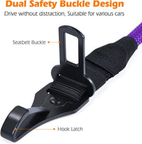 Dog Seat Belt for Car, Durable Rope Dog Car Harness for Vehicle – Essentials for Dogs - Purple / 1 Pack - image 2