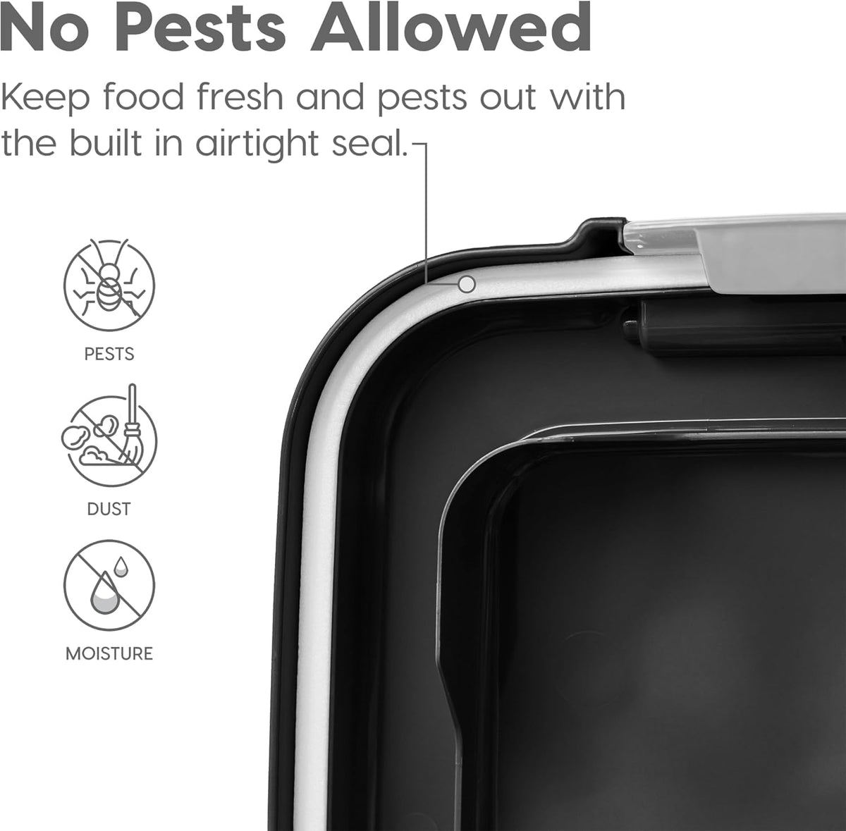 IRIS USA Airtight Pet Food Storage Rolling Container - 30 lbs / Black - image 4