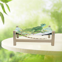 Bearded Dragon Bed, Wooden Reptile Sleeping Hammock - Small / Green 2 - image 4