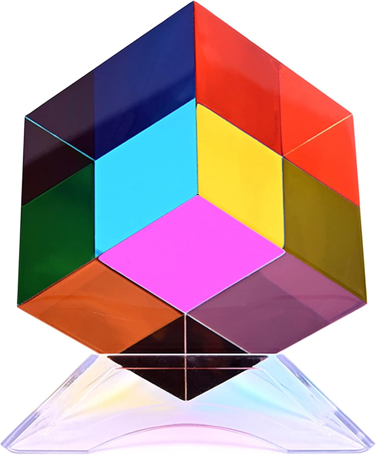 iKeelo Color Cube 2.4" w/Stand, Cyan Magenta Yellow - 50 mm