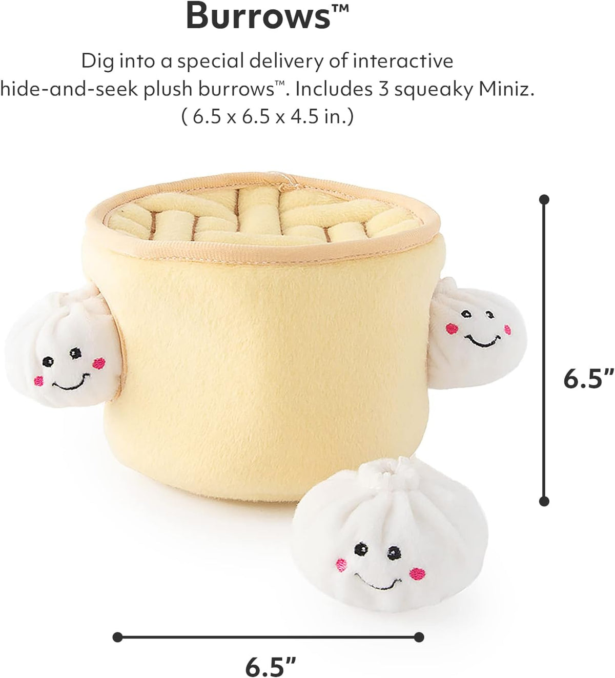 ZippyPaws Burrow Hide & Seek Plush Puzzles, Milk and Cookies - Soup Dumplings - image 2