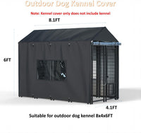 Outdoor Dog Kennel Cover, 8.1'Dx4.1'Wx6H, Full Coverage Black – Essentials for Dogs - Black / 8.1'D x 4.1'W x 6'H - image 2