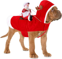 Santa Dog Costume, Dog Christmas Outfit, Riding Pet Costume - Chef Santa Claus / M(Neck:11.8-15" Chest:18.1-22.4")