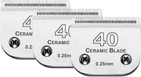 3PCS 40 Blades Dog Grooming Replacement Blades Compatible with Andis Dog Clipper,Ceramic Blade & Stainless Steel Blade