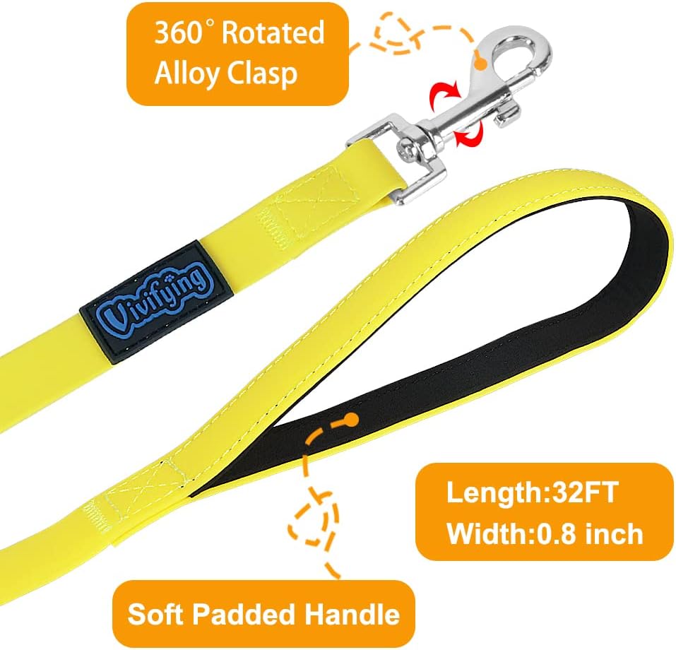 Vivifying Waterproof Long Dog Leash - 32ft / Yellow - image 4