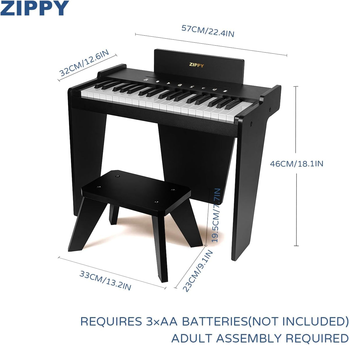 Kids Piano Keyboard, 37 Keys Digital Piano for Kids - Black Plus - image 4