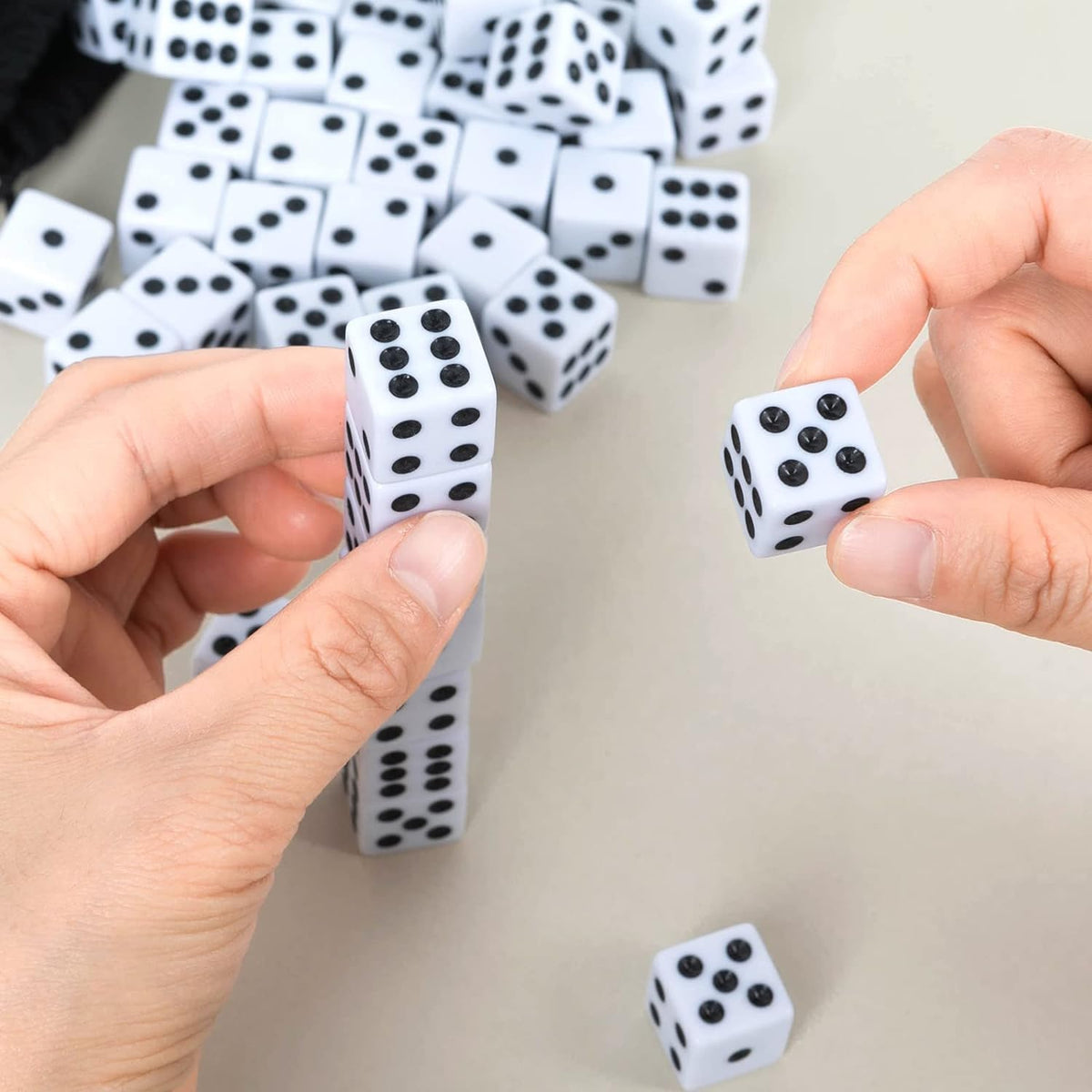 50 Pack 16MM White Dice, Six Sided Standard Opaque - 100 - image 4