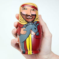 Bits and Pieces Monkey Nesting Dolls, Russian Doll Set of 5 - Nesting Holy Family - image 4