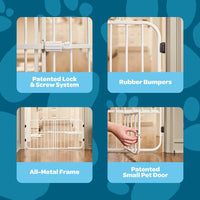 Carlson 22-38" Lil Tuffy Expandable Dog Gate with Small Pet Door - image 4