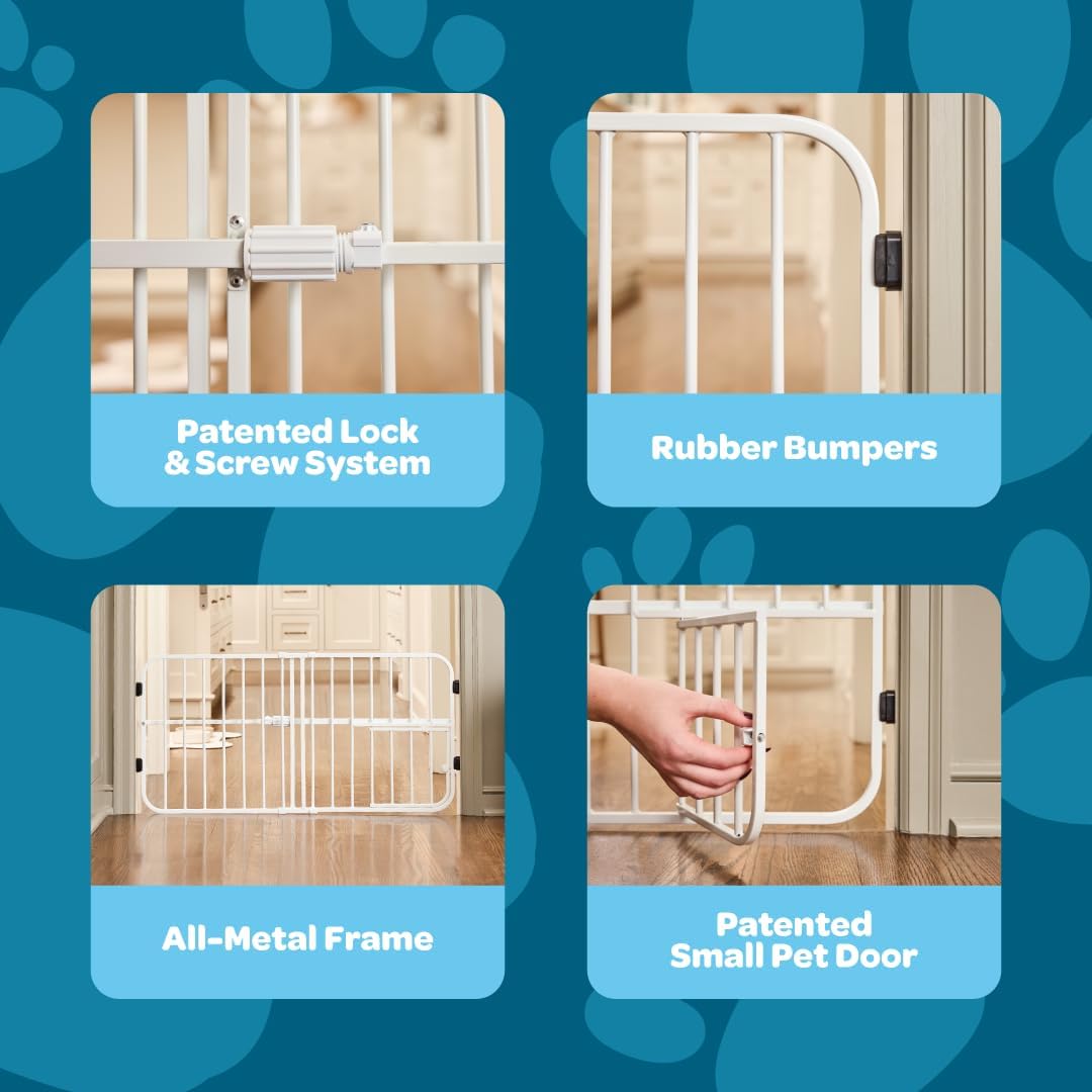 Carlson 22-38" Lil Tuffy Expandable Dog Gate with Small Pet Door - image 4