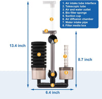 DaToo Aquarium Sponge Filter Fish Tank Foam Filter Quiet Submersible - DT-200A (15 to 55 gallons) - image 2