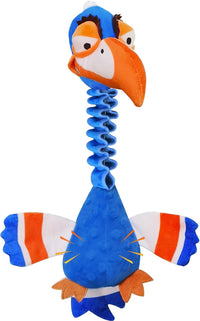 Squeaky Dog Toys for Large Dogs, Tough Tug of War Puppy Toy - Blue / Toucan