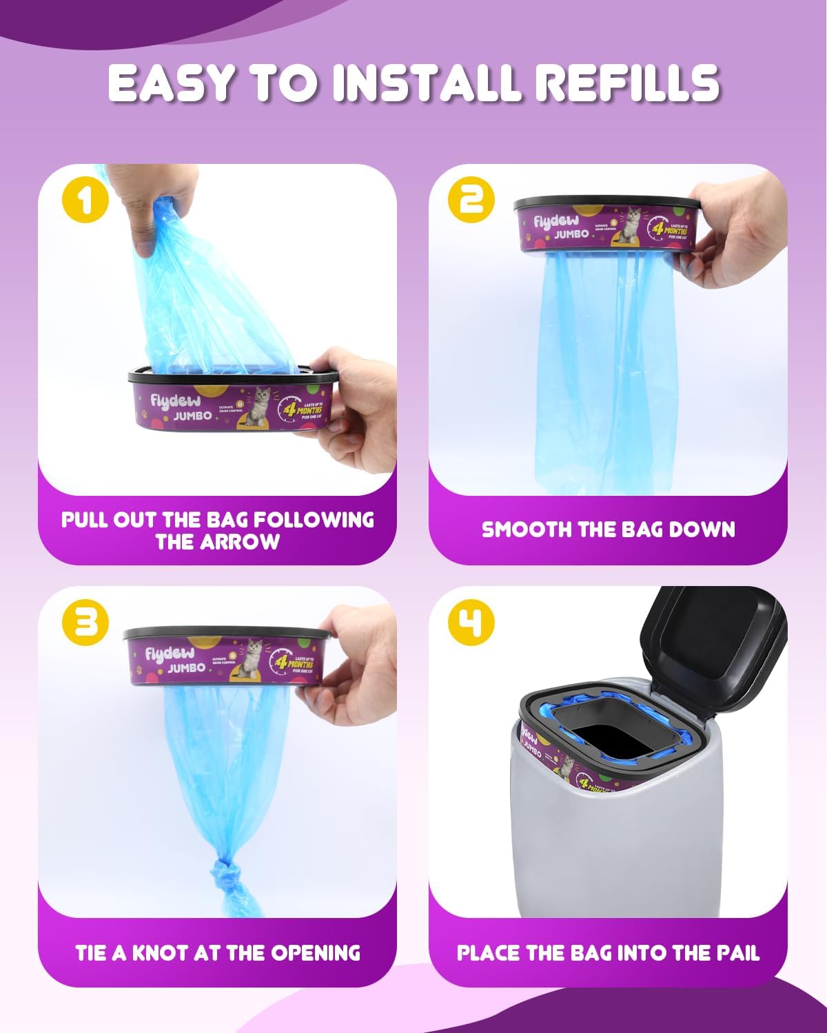 Cat Litter Refill Bags, Jumbo Size, 7-Layer EVOH Odor Barrier - 1 Count (Pack of 3) - image 3