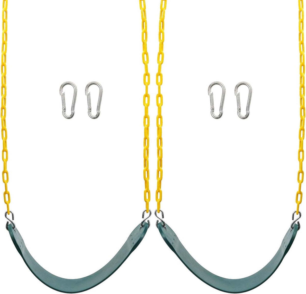 Sunnyglade 2PCS Swings Seats Heavy Duty with 66" Chain Support 250lb - Green / 2