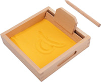 Suwimut wooden Montessori sand tray with wooden pen for letter writing practice